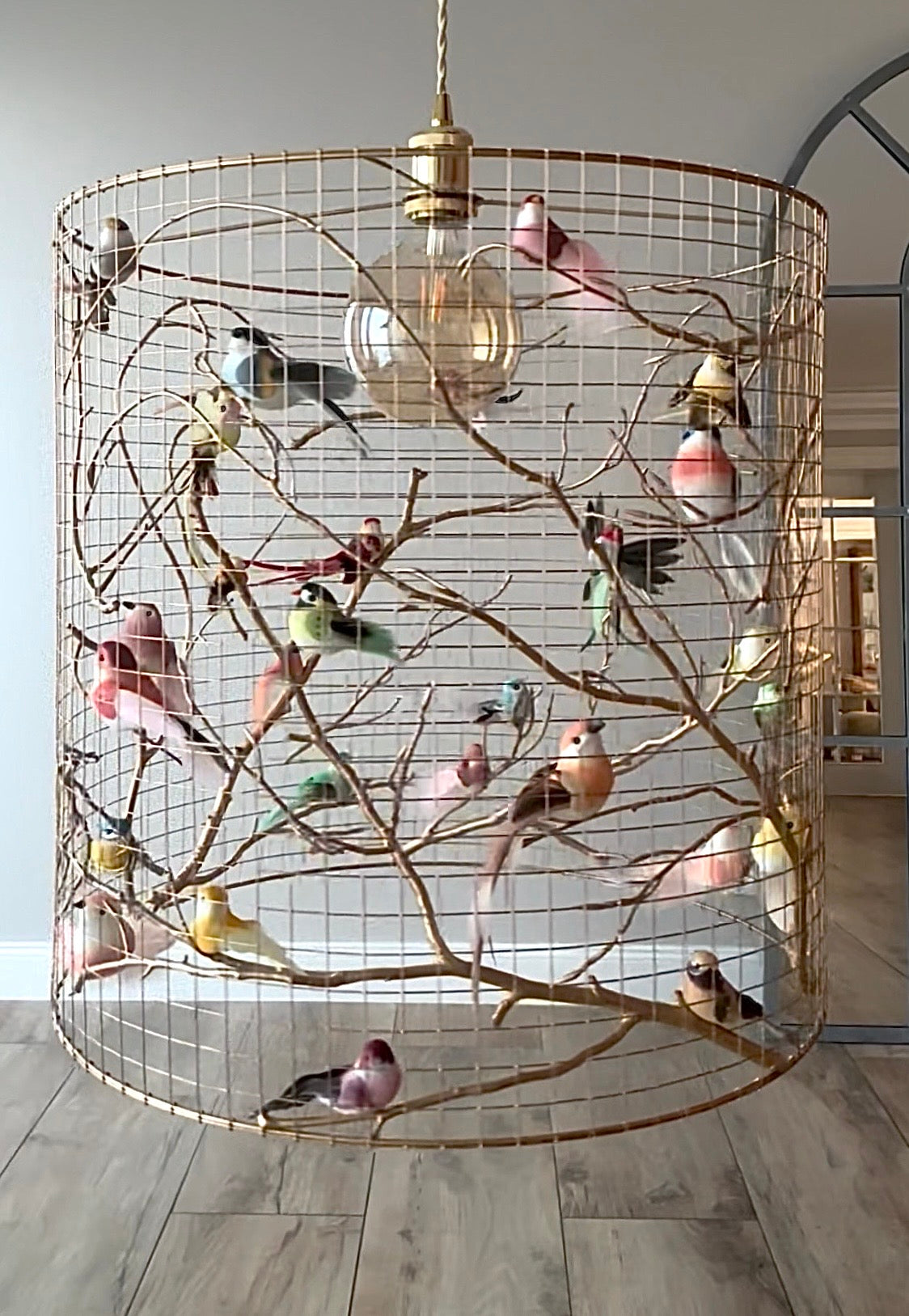 Vogel-Lampenschirm Hängend – Handgefertigtes Design-Unikat